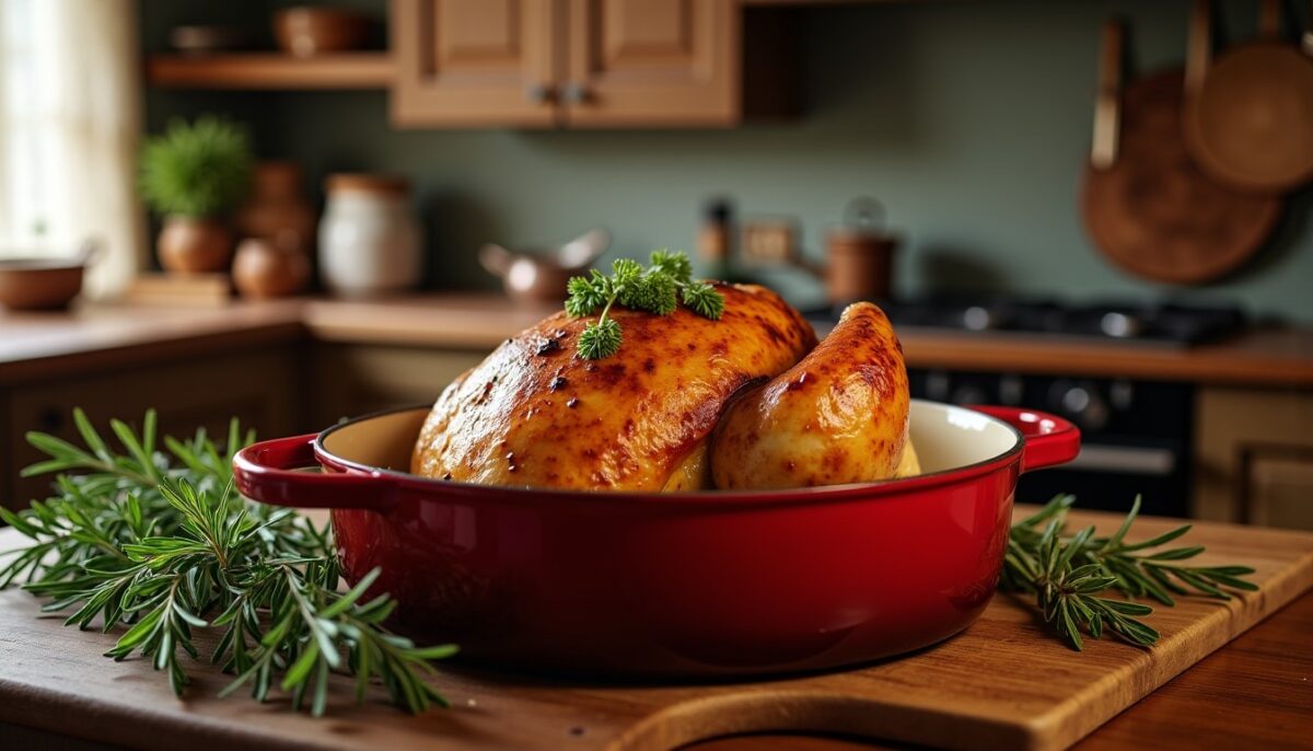Chapon en cocotte sans four : recette savoureuse et cuisson parfaite au rendez-vous