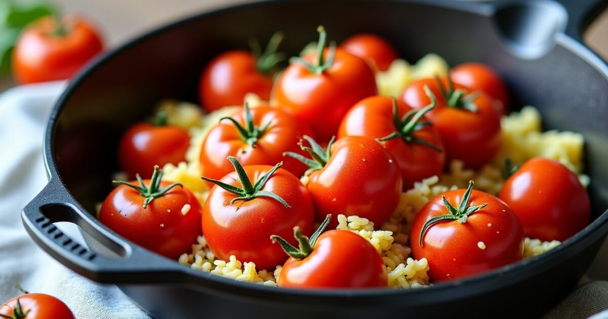 Tomates farcies au four accompagnées de riz : une recette simple et gourmande