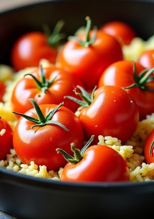 Tomates farcies au four accompagnées de riz : une recette simple et gourmande