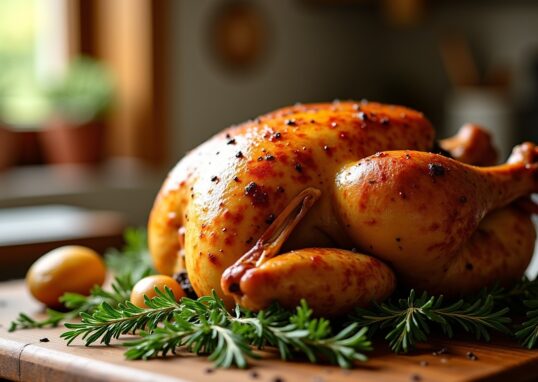 Cuisson parfaite du poulet de 2 kg au four : durée idéale et conseils pratiques